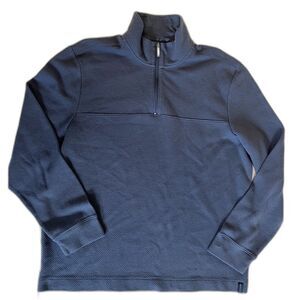 Perry Ellis steel blue textured  Men's 1/4 zip pullover size XXl